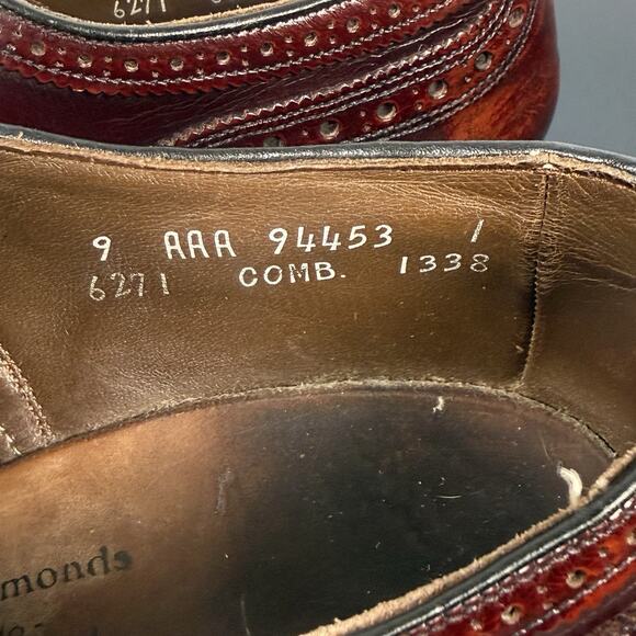 Allen Edmonds McAllister Dress Shoes Mens 9D Brown Leather Wingtip Oxford Preppy main image 10